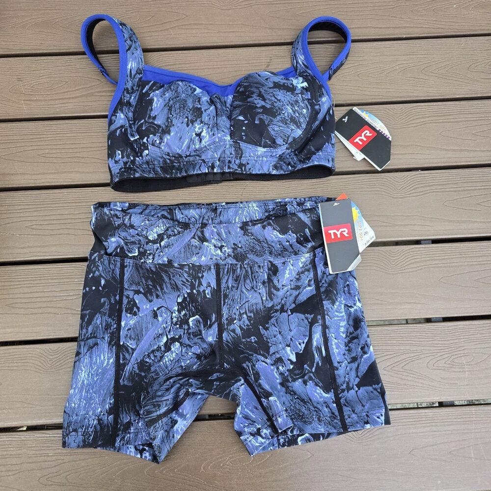 TYR Durafast Womens  Storm Lily Top & Kalani short Sz S New